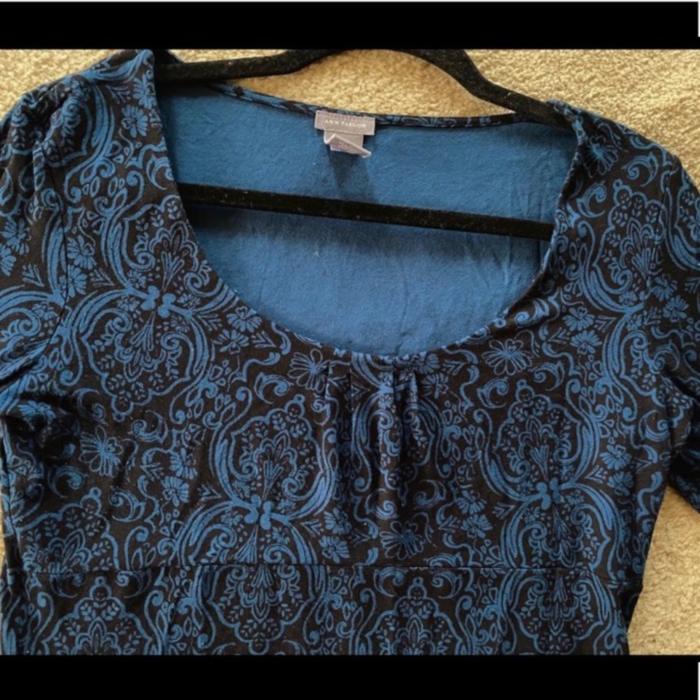 Ann Taylor Print Empire Waist Top EUC